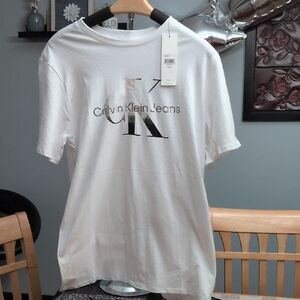 Calvin Klein White Tee with Black Logo